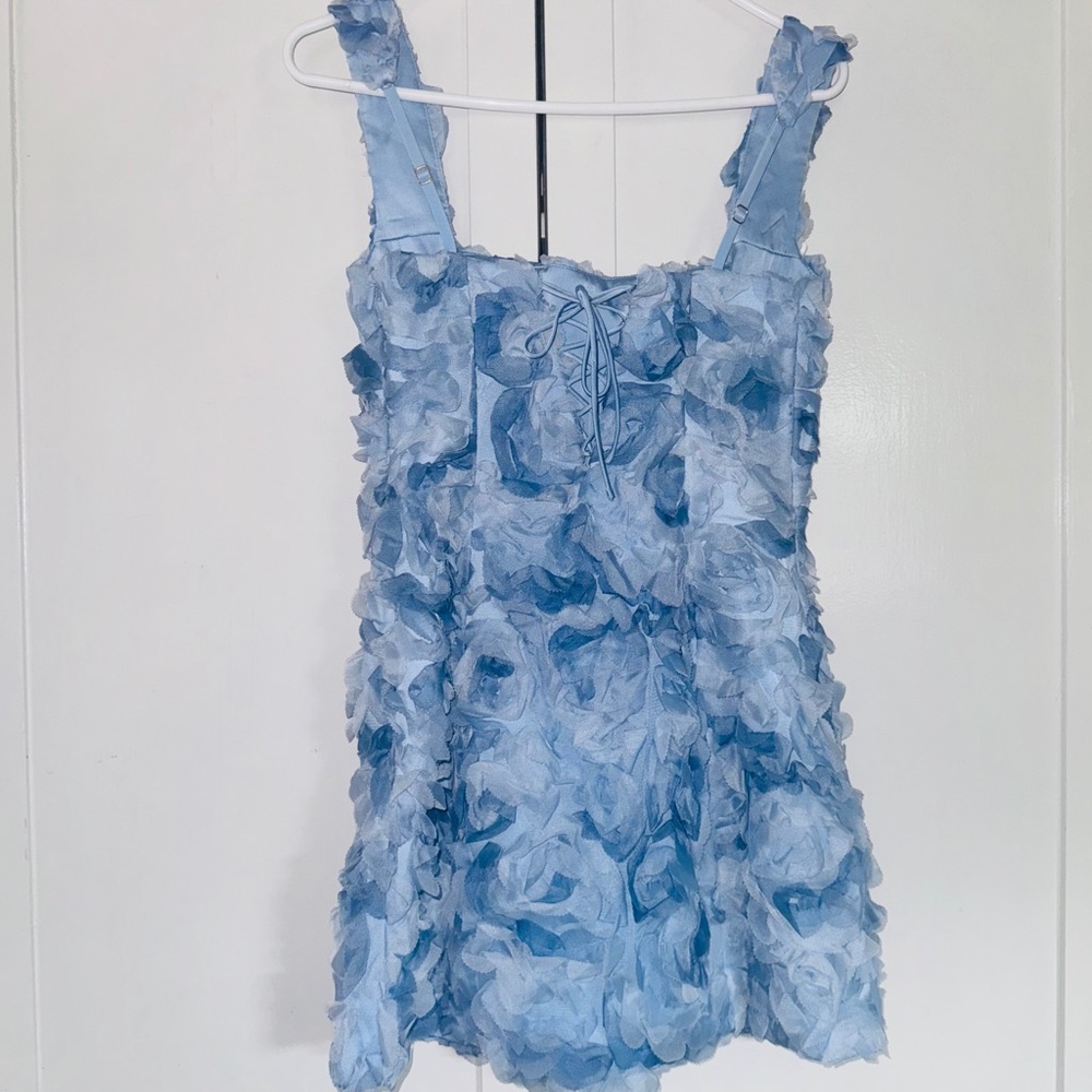 Oh Polly Posy Floral-Appliqué Square-Neck Corset Mini Dress - Picture 6 of 9